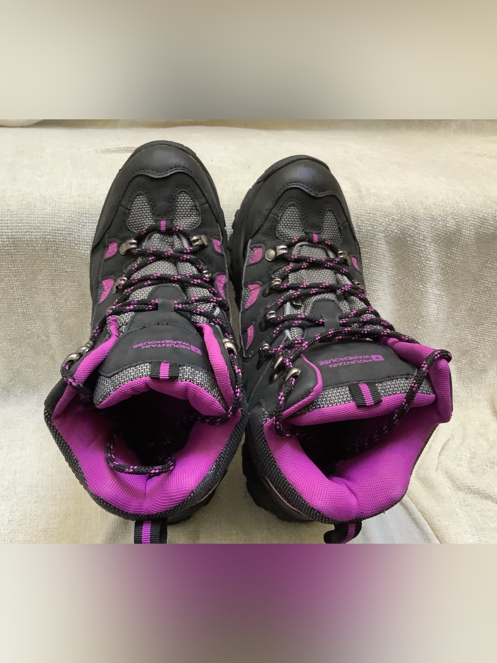 Mountain Warehouse Adventurer Ankle Boots-Black & Purple-Lace Up-Waterproof-9M - Picture 6 of 9
